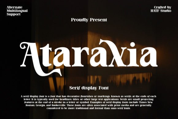 Ataraxia: A Serif Font for Handmade Crafters and Designers