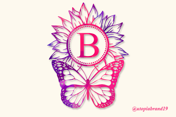 Butterfly Sunflower Monogram: A Font That Adds Character to Your Brand